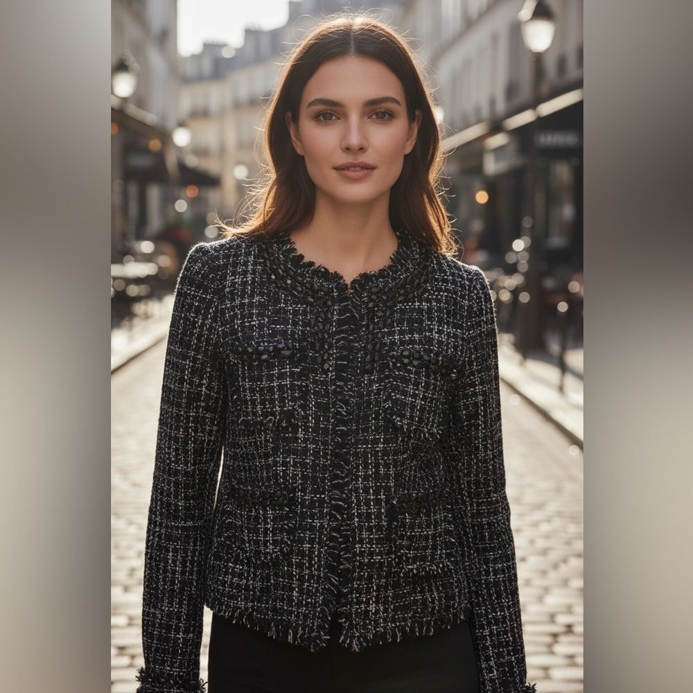Season J.S tweed blazer with black diamond S